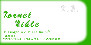 kornel mikle business card